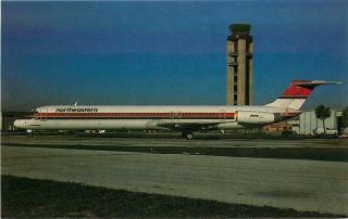 Northeastern Airways Mcdonnell Douglas Dc - 9 - 82 Md82 Ft Lauderdale 1986 Postcard