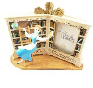 Disneys Beauty And The Beast Belle Figurine In Library Picture Frame Vintage