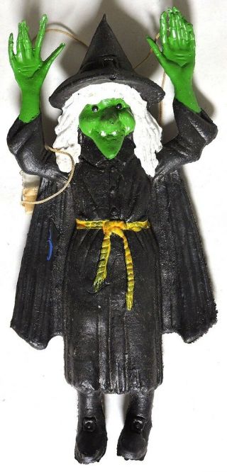 S636.  Vintage: Halloween Ben Cooper Witch Rubber Jiggler Decoration (1975) Rare