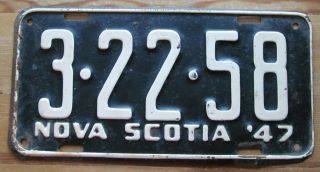 Nova Scotia 1947 License Plate Quality 3 - 22 - 58