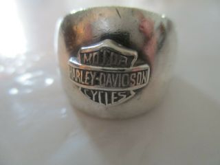 Vintage Harley Davidson Motor Cycle Ring Size 8 Sterling Silver