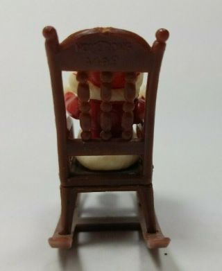 Miniature Santa and Mrs.  Claus in Rocking Chairs Plastic Small Figurines 4