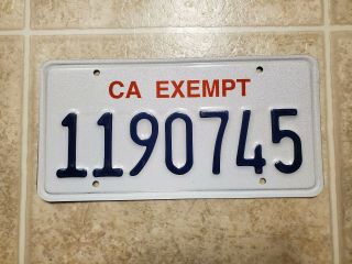 California - Exempt - License Plate 1190745 Highway Patrol Chp Chips