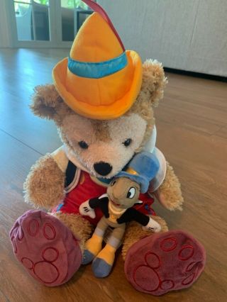 Disney Duffy Bear Pinocchio Jiminy Cricket Mickey Mouse 15 " Plush Stuffed Toy