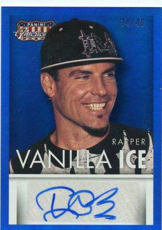 Vanilla Ice 2015 Panini Americana Rapper Blue Parallel Auto Autograph /49