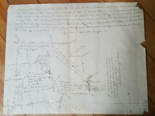 1824 Warwick Rr Manuscript Survey Map Rice Estate James Remington Surveyor