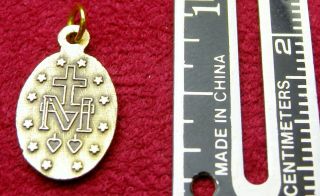 Carmelite Nun’s Antique 19th Century Bronze Catholic Miraculous Rosary Medal 3