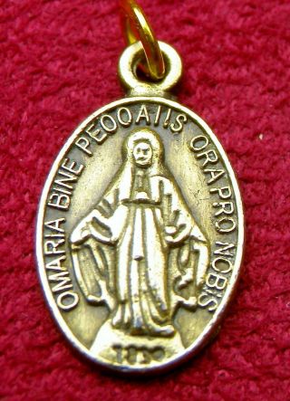 Carmelite Nun’s Antique 19th Century Bronze Catholic Miraculous Rosary Medal 4