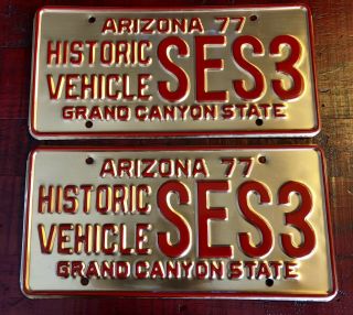 Vintage 1977 Arizona Historic Vehicle License Plate,  Copper 12 " X 6 "