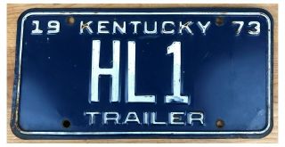 Kentucky 1973 Trailer License Plate Hl1