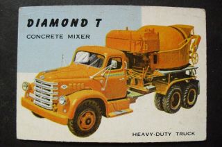 Vintage 1954 Topps World On Wheels Card 1 Diamond T Concrete Mixer,  T.  C.  G.