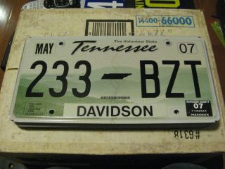 2007 07 Tennessee Tn License Plate Natural Sticker Davidson County 233 Bzt