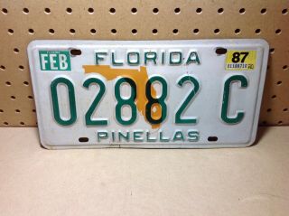 1987 Florida Pinellas License Plate 02882c