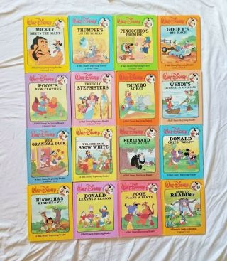 16 Vintage 1986 Walt Disney Fun To Read Library Books 1 - 19 Missing 7,  12,  16