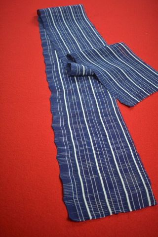 Xr98/50 Vintage Japanese Fabric Cotton Antique Boro Patch Indigo Blue Shima 65 "