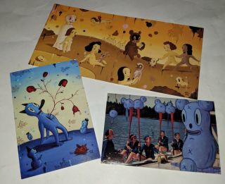 Gary Baseman Art Show Flyer Set Of 3 Postcards Ox - Op 605 Market St 2007