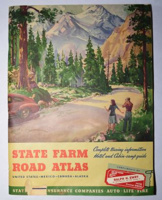 1946 Road Atlas - State Farm Insurance - Rand Mcnally - Us/canada/alaska/mexico
