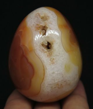 54mm 4.  1oz Red Carnelian Agate Quartz Geode Crystal Egg