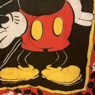 Vintage Mickey Mouse Comforter Blanket Twin Size Classic Disney Red Black Disney 5