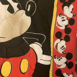 Vintage Mickey Mouse Comforter Blanket Twin Size Classic Disney Red Black Disney 7