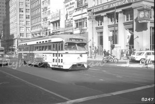 B&w Negative San Francisco Municipal Railroad Pcc 1131 In 1982