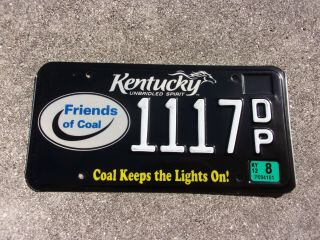 Kentucky 2012 Friends Of Coal.  License Plate 1117