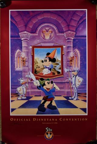 1996 Disneyana Convention Poster Signed By Randy Sauders,  Cond