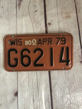 Vintage Motorcycle Licence Plate - Wisconsin