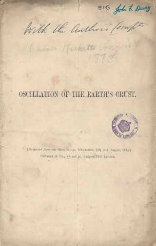 Vintage Publication On Oscillation Of The Earth 