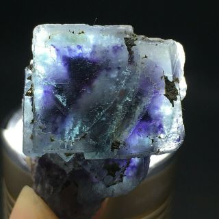 47.  5gnatural Purple Phantom Cube Blue Fluorite Mineral Specimen/inner Mongolia