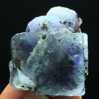 47.  5gNatural Purple Phantom Cube Blue Fluorite Mineral Specimen/Inner Mongolia 3