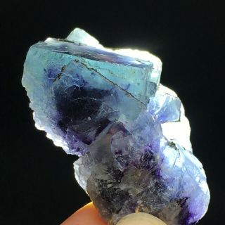 47.  5gNatural Purple Phantom Cube Blue Fluorite Mineral Specimen/Inner Mongolia 4