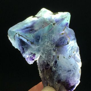 47.  5gNatural Purple Phantom Cube Blue Fluorite Mineral Specimen/Inner Mongolia 5