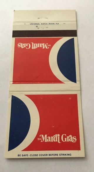 Vintage Matchbook Cover Matchcover Marci Gras Carnival Cruise Ship Lines