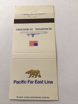 Vintage Matchbook Cover Matchcover Pacific Far East Ship Line