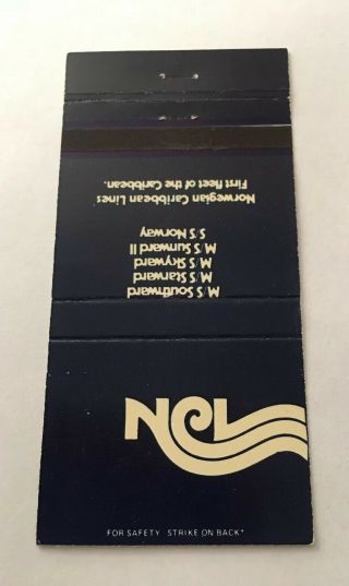 Vintage Matchbook Cover Matchcover Ncl Norwegian Cruise Ship Line Lines
