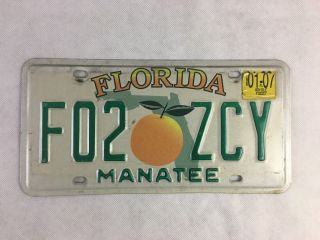Vintage Florida Manatee License Plate F02 Zcy Rare 2007