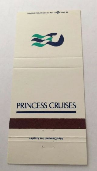 Vintage Matchbook Cover Matchcover Princess Cruises Cruise Ship Line