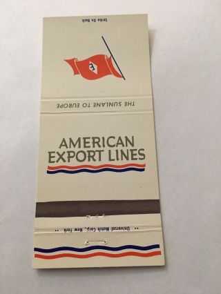 Vintage Matchbook Cover Matchcover American Export Ship Line Lines