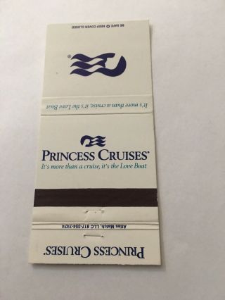 Vintage Matchbook Cover Matchcover Princess Cruises Cruise Ship Line 2