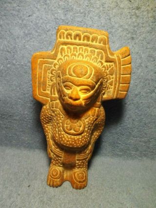 Aztec/mayan Inca Style Clay Figurine,  8 " Tall,  Work,  No Chips Or Crack