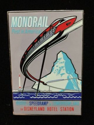 Disney Dlr - Framed Attraction Poster Monorail Pin Le 1500