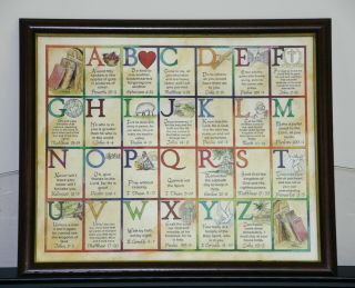 Learning Abcs Home & Garden Party Alphabet - Bible Verse Art - Educational - Spiritual