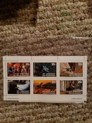 St Vincent 1996 Star Wars Trilogy Adventures Stamps Sheet Of 6 0406