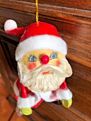 ADORABLE Vintage Santa Claus St.  Nick Paper Mache Christmas Ornament (F) 2