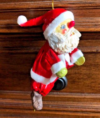 ADORABLE Vintage Santa Claus St.  Nick Paper Mache Christmas Ornament (F) 3