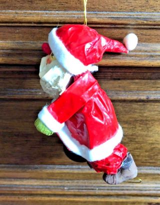 ADORABLE Vintage Santa Claus St.  Nick Paper Mache Christmas Ornament (F) 4
