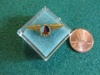 Vintage Eastern Airlines Pilot Wing 10 Year Service Pin 10k Gold 1 Diamond Eal