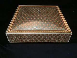 Persian Hand Painting Khatam Inlaid Handmade Box With Lid