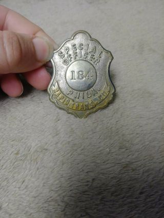 Obsolete Vtg Philadelphia Rapid Transit Prt Special Officer Badge 184